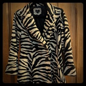 Vintage Style Zebra  Coat by Heart Soul Small